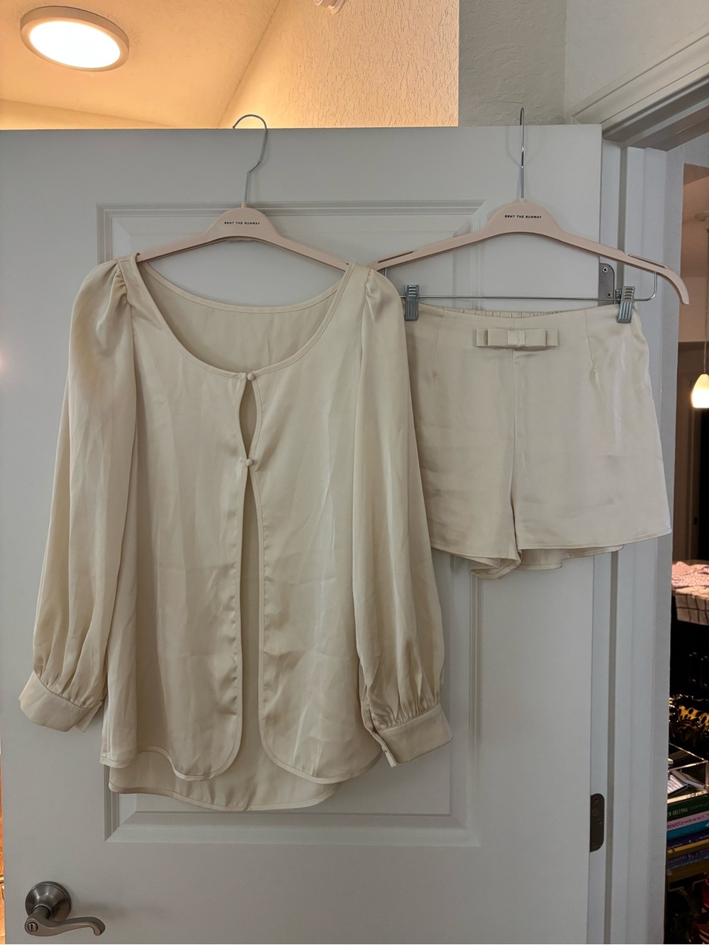 SHEIN cream silky set